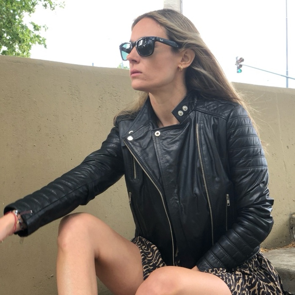 Authentic Black Leather Moto Jacket